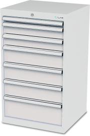 Schubladenschrank B600xT575xH1020 mm RAL 7035/7035 7 Schubladen Produktbild