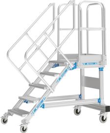 Aluminium- Plattformtreppe, fahrbar