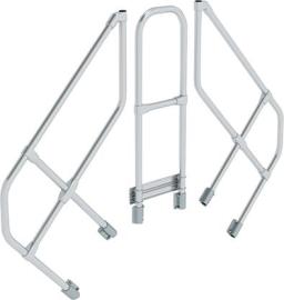 Zweiter Handlauf 45° zu Aluminium Überstieg, stationär