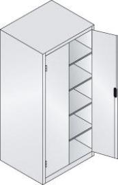 Flügeltürenschrank XXL B930xT800xH1950 mm RAL 7035/5012,4Fachböden Tragkraft 70kg Produktbild