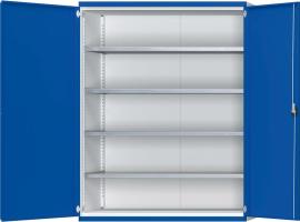 Schwerlastschrank B1485xT630xH1950mm RAL7035/5010 o.Mittelwand4 Böden Produktbild