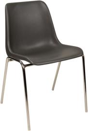 Kunststoffschalenstuhl 4 Stück demontierte Anthrazit Gestell verchromt Produktbild