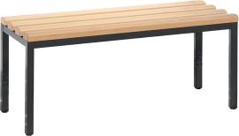 Sitzbank mit 4 Füßen B1000xT353xH420 mm RAL 7021/Hartholz ohne Schurost CP Produktbild