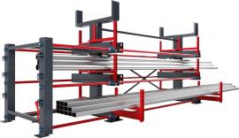 Schwerlast Roll-Aus-Regal Typ RRS-DM, doppelseitig