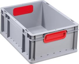 EuroBox 417,400x300x170mmGriffe geschl.,grau/rot Produktbild