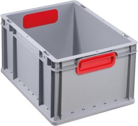 EuroBox 422,400x300x220mmGriffe geschl.,grau/rot Produktbild