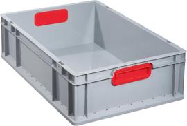 EuroBox 617,600x400x170mmGriffe geschl.,grau/rot Produktbild