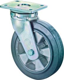 Lenkrolle 160mm RR100.B80Platte,Elastik schw.,KL RR100.B80.160 Produktbild