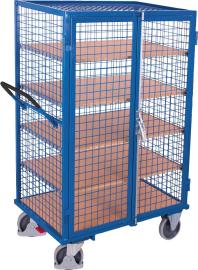 Etagenwagen mit Drahtgitter-Wänden, Doppelflügeltür