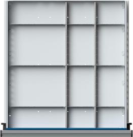Schubladeneinteilungssatzfür FH 180-360mm 1/2 bis 1/4 Teilung f.Schublade B500xT540 mm Produktbild