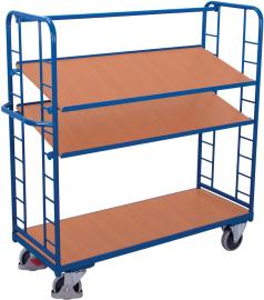 Etagenwagen, Böden schräg/waagerecht einhängbar