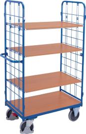 Etagenwagen mit 2 Stahlrohrwänden, 4 Böden