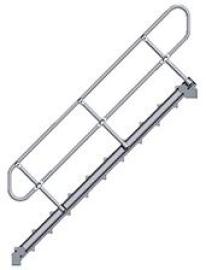 Zweiter Handlauf für Industrietreppe 45°,  mit einem Handlauf