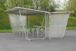 Überdachungssystem, Modell Siegen, Seitenwand für doppelseitige Grundeinheit