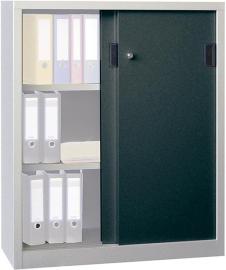 Schiebetürenschrank B1000xT400xH1950 mm 4 Böden verzinkt RAL 7035/7016 Produktbild