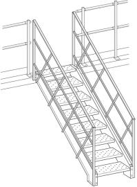 Treppe 38 Grad für Lagerbühne B960mm Lichte Breite 860 mm Produktbild