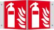 Brandschutzsschild, Feuerlöscher als Winkelschild Produktbild