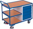 Tischwagen 250kg B1125xT625xH1010mm RAL 7035/5010 4 Schubladen,3Ladeflächen Produktbild