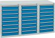 FORMAT Schubladenschrank STS3 RAL7035/5012 B500xT1500xH900mm 24 Schubladen Produktbild img1 S