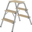 Stahl-Holz-Tritt 3 Holzstufen Höhe Deckbrett 0,73 m Arbeitshöhe bis 2,60 m Produktbild