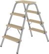 Stahl-Holz-Tritt 4 Holzstufen Höhe Deckbrett 0,97 m Arbeitshöhe bis 2,80 m Produktbild img1 S