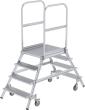 Podesttreppe, zweiseitig  begehbar, Alu, geriffelt Produktbild