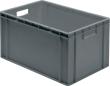 Transport-Stapelkasten B600xT400xH320 mm grau, geschlossen mit Griffloch LA-KA-PE Produktbild img1 S
