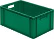Transport-Stapelkasten B600xT400xH270 mm grün, geschlossen mit Griffloch LA-KA-PE Produktbild img1 S