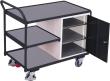 Tischwagen 250kg B1125xT625xH1010mm RAL 7035/7016 1 Schrank,3 Ladeflächen Produktbild