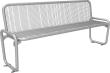 Parkbank PAMPLONA Drahtgitter RAL 9006 B1896xT546xH875 mm mit Rückenlehne Produktbild