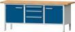 FORMAT Kastenwerkbank B2000xT700xH840mm 3 Schubladen und 2 Türen RAL7035/5010 Produktbild img1 S