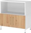 Regal FlexWall VFW28T1KU B800xT400xH828 mm 2 OH Türen mit Sockel weiß/asteiche Produktbild