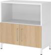 Regal FlexWall VFW28T1KU B800xT400xH828 mm 2 OH Türen mit Sockel weiß/eiche Produktbild
