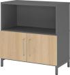 Regal FlexWall VFW28T1KU B800xT400xH828 mm 2 OH Türen mit Sockel graphit/eiche Produktbild