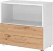 Regal FlexWall VFW282KG B800xT400xH748 mm 2 OH Schubladen weiß/asteiche Produktbild