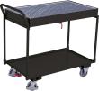 Tischwagen Ladefläche B595xT995 mm 2 Böden 1 Gitterrost Tragkraft 250kg RAL 7016 Produktbild
