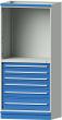 ANKE Modulschrank 3007 B1015mm 6 Schubl. 4xSK 120 1xSK 180 1xSK 240 Tragkr. 100kg RAL7035/5012 Produktbild img1 S