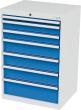 Schubladenschrank B700xT575xH1020 mm RAL7035/5012 7 Schubladen Produktbild