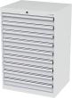 Schubladenschrank B700xT575xH1020 mm RAL7035/7035 9 Schubladen Produktbild img1 S