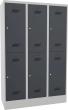 PAVOY Kleiderschließfachschrank m. Sockel 2 Fächer 3 Abt./400mm RAL7035/ 7016 B1200xT500xH1850mm Produktbild img1 S