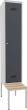 PAVOY Kleiderschrank Zylinderschloss mit Bank 1 Abt./400mm RAL7035/7016 B400xT500xH2150mm Produktbild img1 S