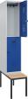 C+P Doppelst. Spind Evolo PLUS mit untergeb. Sitzb. B400xT500xH2120mm 1x2 Abt. RAL7035/5010 Produktbild img1 S