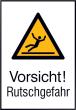 Warnschild Aluminium B262xH371 mm Vorsicht Rutschgefahr Produktbild