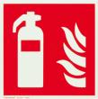 Brandschutzschild Alu B200xH200 mm Feuerlöscher langnachleuchtend Produktbild