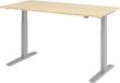 Schreibtisch höhenvers. 1600x800x700-1200 mm Gestell silber, Platte Ahorn Produktbild