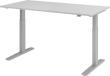 Schreibtisch höhenvers. 1600x800x700-1200 mm Gestell silber, Platte Lichtgrau Produktbild