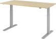Schreibtisch höhenvers. 1600x800x700-1200 mm Gestell silber, Platte Eiche Produktbild img1 S