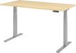 Schreibtisch höhenvers. 1600x800x640-1290 mm Gestell silber, Platte Ahorn Produktbild