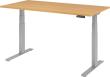 Schreibtisch höhenvers. 1600x800x640-1290 mm Gestell silber, Platte Buche Produktbild