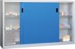 Schiebetürenschrank B2000xT400xH1200 mm 4 Böden verz. Mittelwand RAL 7035/5012 Produktbild img1 S